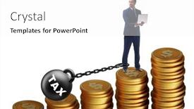  Presentation with burden - Presentation theme featuring businessman-in-tax-burden-concept background and a  colored foreground