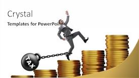  Presentation with burden - Presentation theme having businessman-in-tax-burden-concept background and a white colored foreground
