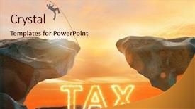  Presentation with payment - Presentation theme featuring businessman in tax payment concept background and a lemonade colored foreground