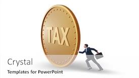  Presentation with payment - Audience pleasing presentation theme consisting of businessman-in-tax-payment-concept backdrop and a white colored foreground