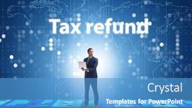  Presentation with tax refund - Presentation theme featuring businessman-in-tax-refund-concept background and a teal colored foreground