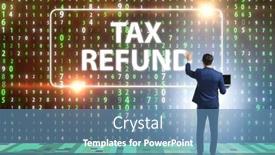  Presentation with tax refund - Slide set with businessman-in-tax-refund-concept background and a teal colored foreground