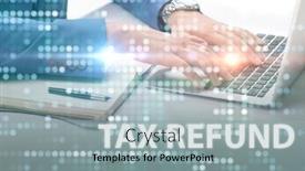  Presentation with tax refund - PPT layouts enhanced with businessman-in-tax-refund-concept background and a light blue colored foreground