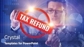  Presentation with tax refund - Presentation theme featuring businessman-in-tax-refund-concept background and a ocean colored foreground