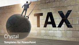  Presentation with tax - Slide set with businessman in tax return submission concept background and a gray colored foreground