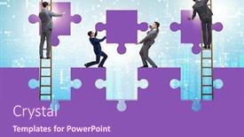  Presentation with jigsaw - Amazing presentation having businessman-in-teamwork-concept backdrop and a violet colored foreground