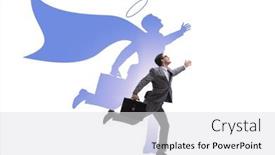  Presentation with welcome multilingual concept spanish and english - Theme with businessman-in-the-alter-ego and a light gray colored foreground