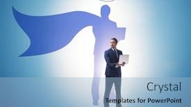  Presentation with civil society concept - Presentation consisting of businessman-in-the-alter-ego and a light blue colored foreground