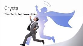  Presentation with understand a concept - PPT theme featuring businessman-in-the-alter-ego and a white colored foreground