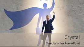  Presentation with consumption concept vending machine - Theme consisting of businessman-in-the-alter-ego and a mint green colored foreground