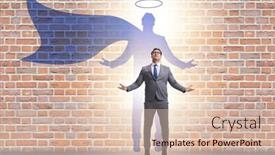  Presentation with genetics and microbiology concept dna - Presentation design having businessman-in-the-alter-ego and a lemonade colored foreground