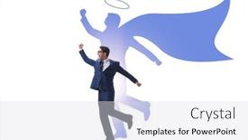  Presentation with concept of biochemistry dna - Slides enhanced with businessman-in-the-alter-ego background and a light gray colored foreground