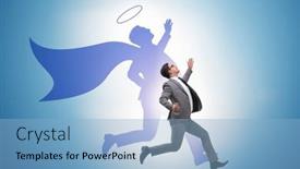  Presentation with civil society concept - Slide set featuring businessman-in-the-alter-ego background and a light blue colored foreground