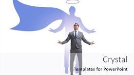  Presentation with genetics and microbiology concept dna - Presentation theme having businessman-in-the-alter-ego and a white colored foreground