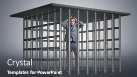  Presentation with cage - Beautiful PPT layouts featuring businessman-in-the-cage-business backdrop and a dark gray colored foreground