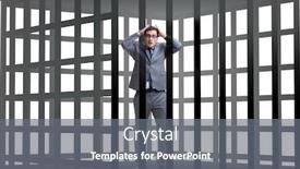  Presentation with cage - Amazing presentation design having businessman-in-the-cage-isolated backdrop and a gray colored foreground