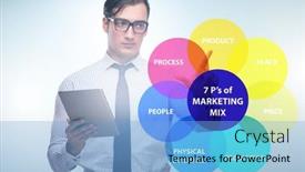  Presentation with marketing - Presentation theme featuring businessman-in-the-concept background and a light blue colored foreground