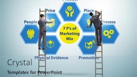  Presentation with marketing - PPT theme consisting of businessman-in-the-concept background and a light blue colored foreground