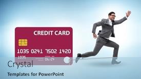  Presentation with credit card - Presentation design consisting of businessman-in-the-credit-card background and a  colored foreground