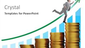  Presentation with growth chart - Slides featuring businessman-in-the-growth-concept background and a  colored foreground
