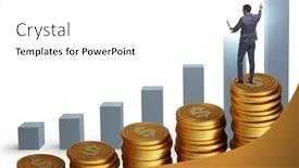  Presentation with growth chart - Presentation theme enhanced with businessman-in-the-growth-concept background and a white colored foreground