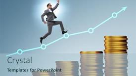  Presentation with growth chart - Slides consisting of businessman-in-the-growth-concept background and a light blue colored foreground