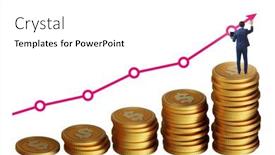 Presentation with growth chart - PPT layouts having businessman-in-the-growth-concept background and a white colored foreground