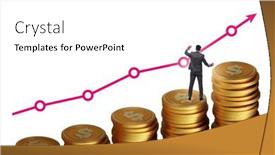  Presentation with growth chart - Slide deck featuring businessman-in-the-growth-concept background and a white colored foreground