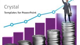 Presentation with growth chart - PPT theme with businessman-in-the-growth-concept background and a white colored foreground