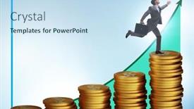  Presentation with growth chart - Presentation theme consisting of businessman-in-the-growth-concept background and a sky blue colored foreground