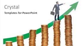  Presentation with growth chart - Theme featuring businessman-in-the-growth-concept background and a  colored foreground