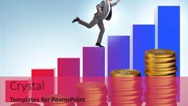  Presentation with growth chart - PPT theme featuring businessman-in-the-growth-concept background and a red colored foreground