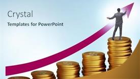  Presentation with growth chart - Theme consisting of businessman-in-the-growth-concept background and a sky blue colored foreground