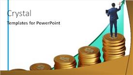  Presentation with growth chart - Presentation design having businessman-in-the-growth-concept background and a white colored foreground