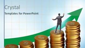  Presentation with growth chart - Slides featuring businessman-in-the-growth-concept background and a  colored foreground