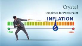  Presentation with inflation - Presentation design having businessman-in-the-high-inflation background and a cool aqua colored foreground