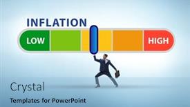  Presentation with inflation - Slide deck enhanced with businessman-in-the-high-inflation background and a light blue colored foreground