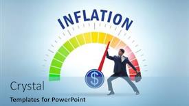  Presentation with inflation - Presentation theme enhanced with businessman-in-the-high-inflation background and a light blue colored foreground