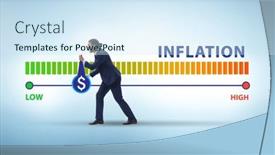  Presentation with inflation - Presentation with businessman-in-the-high-inflation background and a sky blue colored foreground