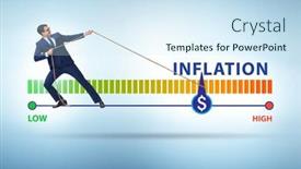  Presentation with inflation - Theme with businessman-in-the-high-inflation background and a sky blue colored foreground