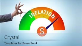  Presentation with inflation - Presentation design featuring businessman-in-the-high-inflation background and a light blue colored foreground