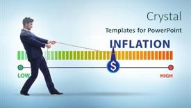  Presentation with inflation - Presentation theme consisting of businessman-in-the-high-inflation background and a sky blue colored foreground