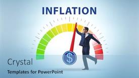  Presentation with inflation - Slide set featuring businessman-in-the-high-inflation background and a light blue colored foreground