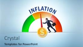  Presentation with inflation - PPT layouts consisting of businessman-in-the-high-inflation background and a light blue colored foreground