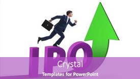  Presentation with initial public offering - Presentation design with businessman-in-the-initial-public background and a purple colored foreground