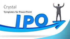  Presentation with initial public offering - Presentation design enhanced with businessman-in-the-initial-public background and a white colored foreground