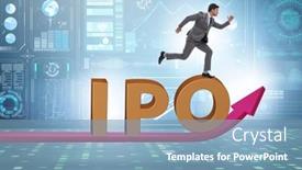  Presentation with initial public offering - Presentation theme with businessman-in-the-initial-public background and a teal colored foreground