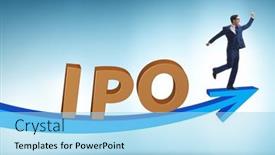 Presentation with initial public offering - Theme consisting of businessman-in-the-initial-public background and a light blue colored foreground