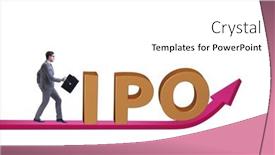  Presentation with initial public offering - Presentation design featuring businessman-in-the-initial-public background and a white colored foreground