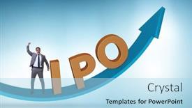  Presentation with initial public offering - PPT layouts with businessman-in-the-initial-public background and a light blue colored foreground